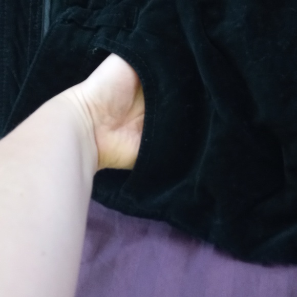 Black mini velvety jean style skirt. Jacob connection - Picture 3 of 4